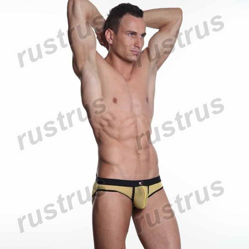 Мужские трусы брифы желтые WANGJIANG WG00119