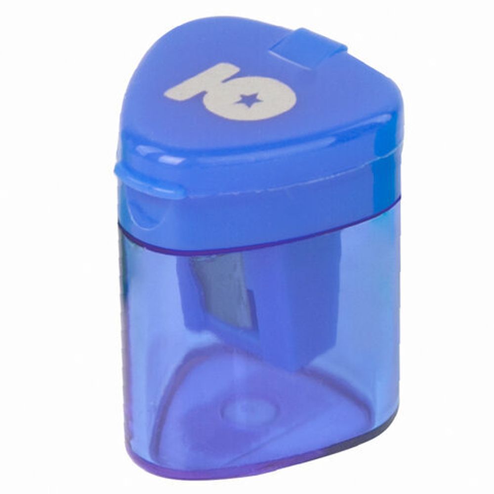 Точилка ЮНЛАНДИЯ "Трио", с контейнером, пластиковая, корпус ассорти, 228438