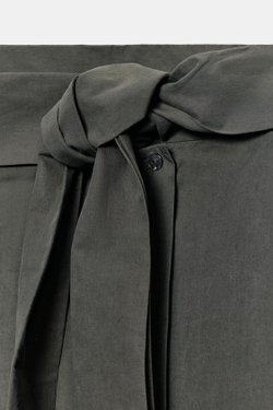 ZARA ЮБКА МИДИ НА ЗАПÁХЕ, ЛИНЯЛЫЙ НЕФТЯНОЙ