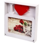 Фоторамка 17,5*18,5см «I LOVE» цвет белый, пластик