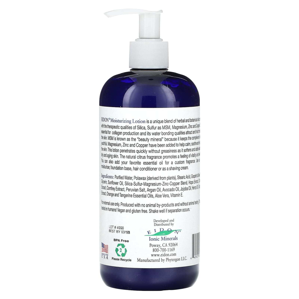 Eidon Ionic Minerals, Увлажняющий лосьон для тела, диоксид кремния и МСМ, 16 унций (474 мл)