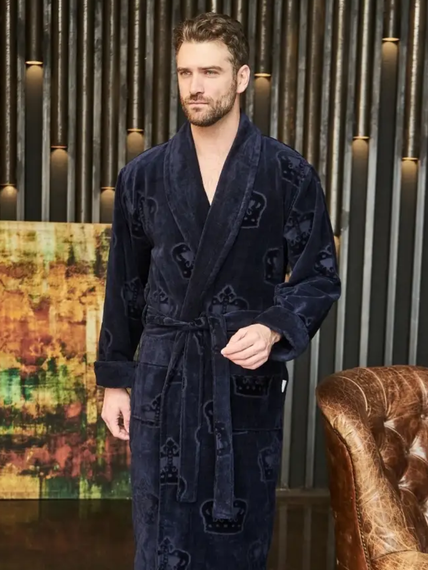 Халат мужской RICHARD без капюшона Синий POLENS Турция