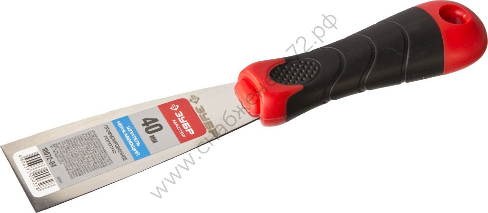 ЗУБР 40 мм, профилированное полотно двухкомпонентная ручка, нержавеющий, Шпатель, МАСТЕР (10072-04)