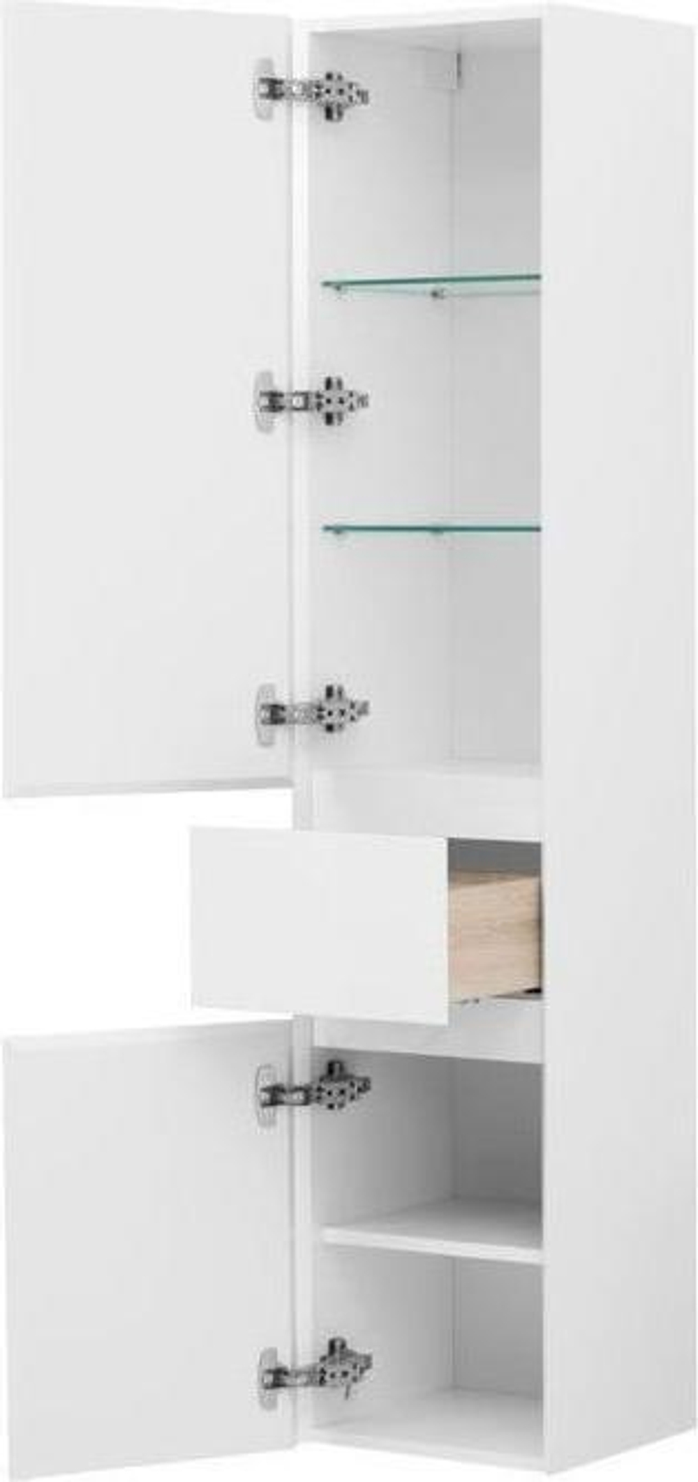 Шкаф-пенал для ванной Aquanet Йорк 35 L белый глянец