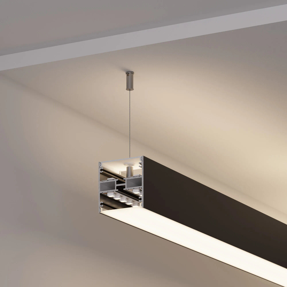 Профиль LINE-5050-DUAL-2000 ANOD BLACK (Arlight, Алюминий) 045652