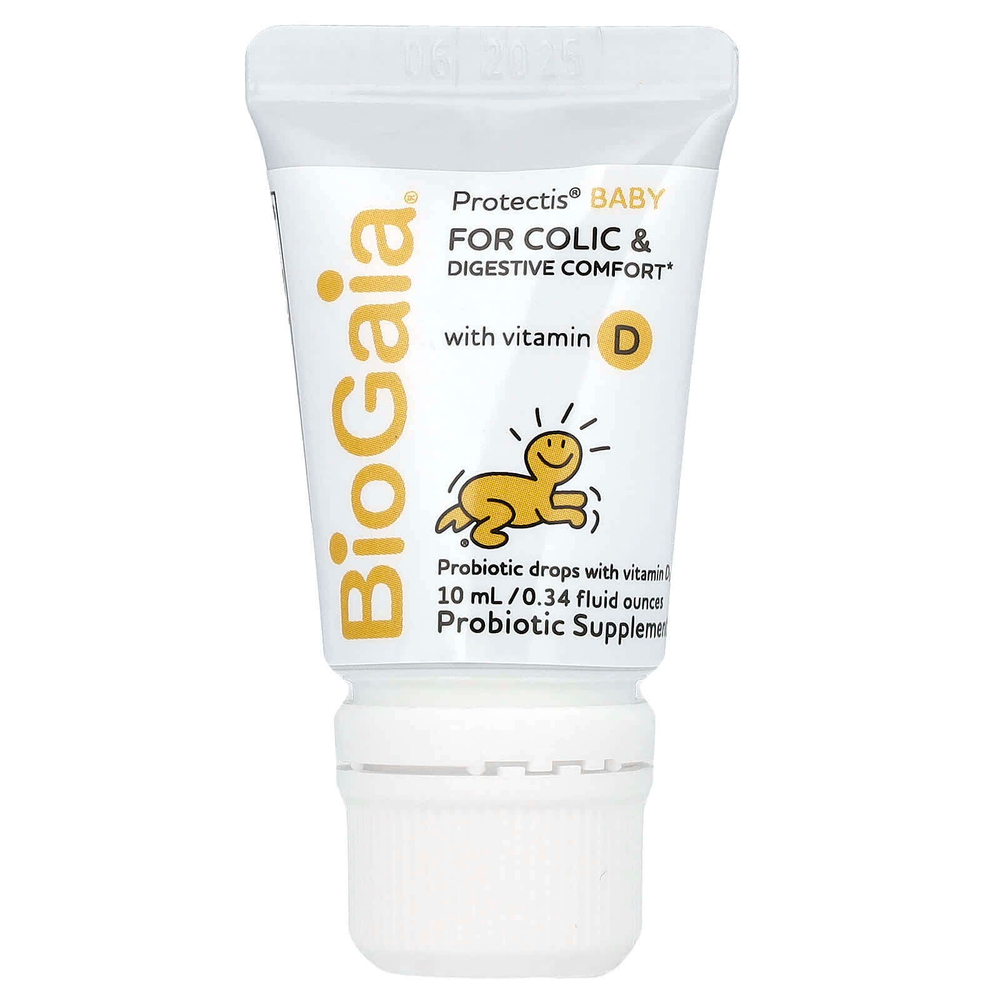 BioGaia, Protectis, пробиотик в каплях для детей, с витамином D3, 10 мл (0,34 жидк. унции)