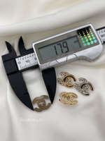 Пуговицы Шан. серебро лого жемчуг/глянец 18 мм