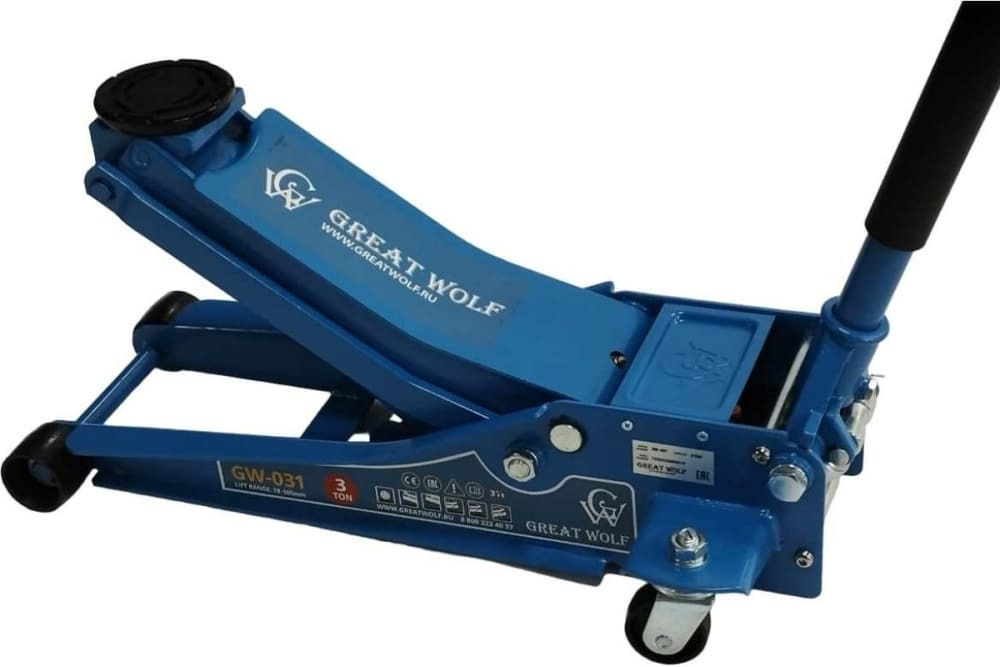 Низкопрофильный гидравлический подкатной домкрат GW-031 3т, 78-505мм Great Wolf