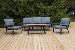 "Крокус" лаунж-зона 5-местная из алюминия, цвет темно-серый