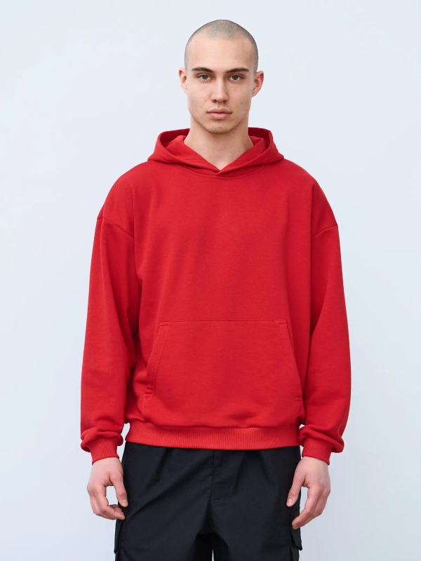 Худи оверсайз без начеса (красный)
