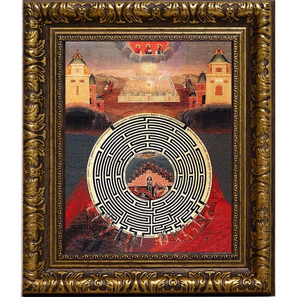 Лабиринт духовный. Икона на холсте.