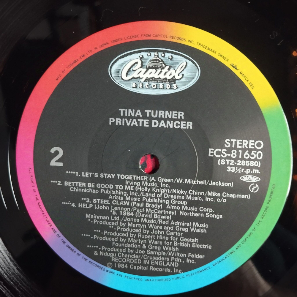Винтажная виниловая пластинка LP Tina Turner Private Dancer (Japan 1984) (Obi) I Might Have Been Queen