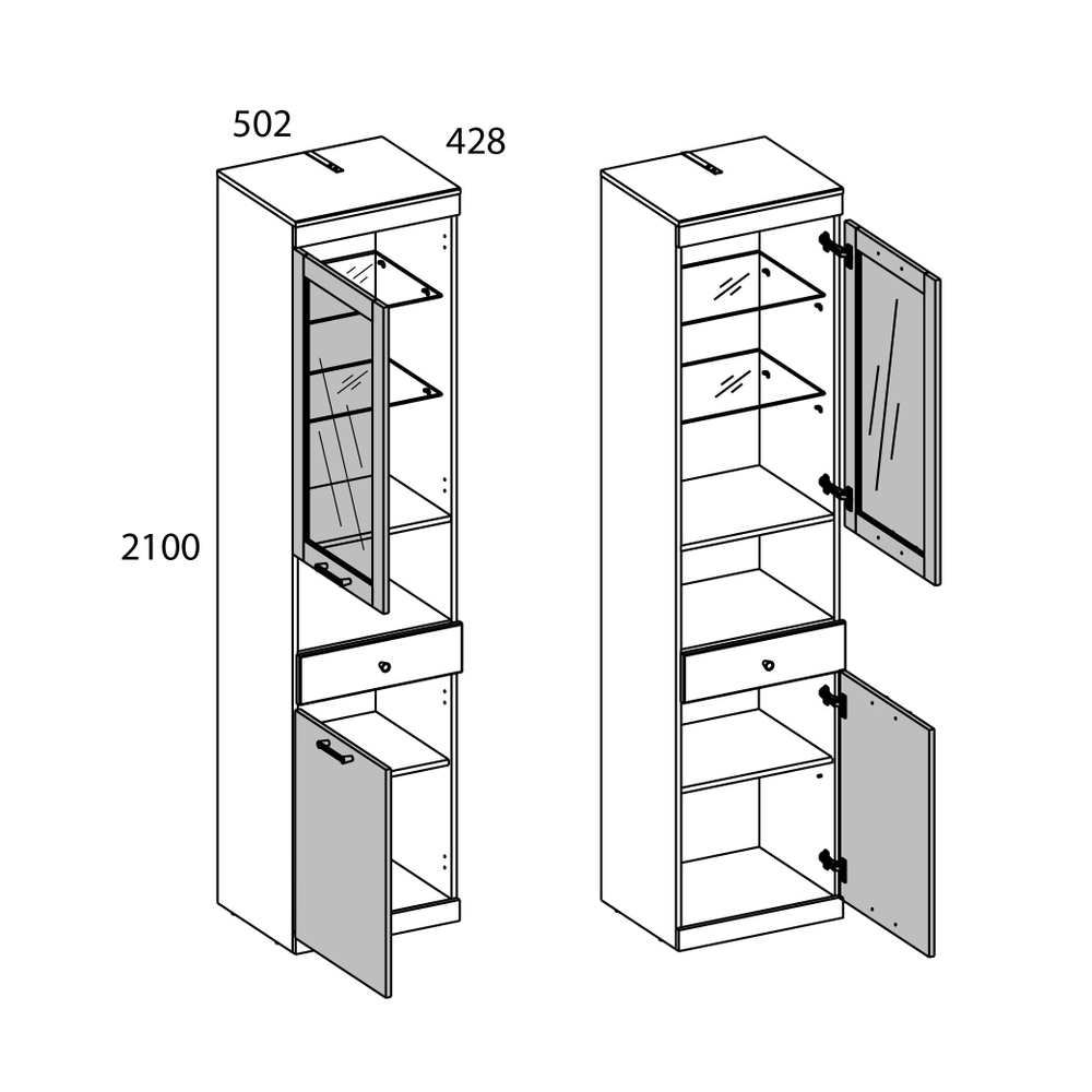 Шкаф с витриной