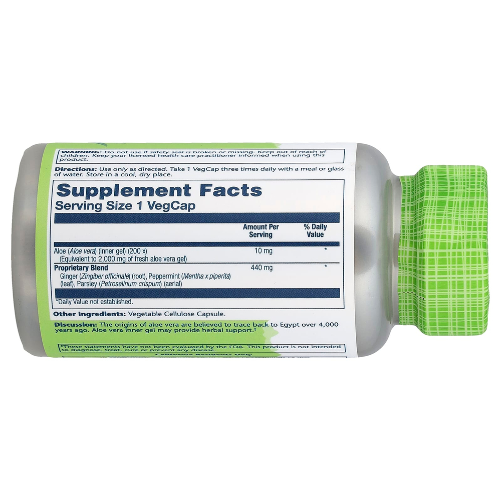 Solaray, True Herbs, гель из алоэ вера, 100 капсул VegCap