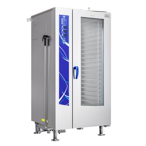 11000035637 Абат Пароконвектомат ПКА 20-1/1ПМФ2-01 (морской, парогенератор, 20хGN-1/1, память на 110 программ приготовления, 6 программ мойки, вся нерж, без г/емкостей, 3х-канальный щуп, регулировка влажности, вентилятор: реверс + 5 скоростей, фиксация двери, крепление к полу)