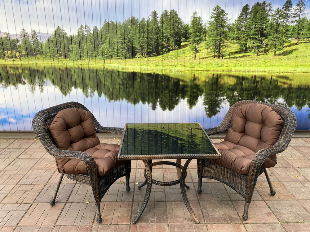 Кофейный комплект из искусственного ротанга 2 кресла Мэдисон + стол Греция