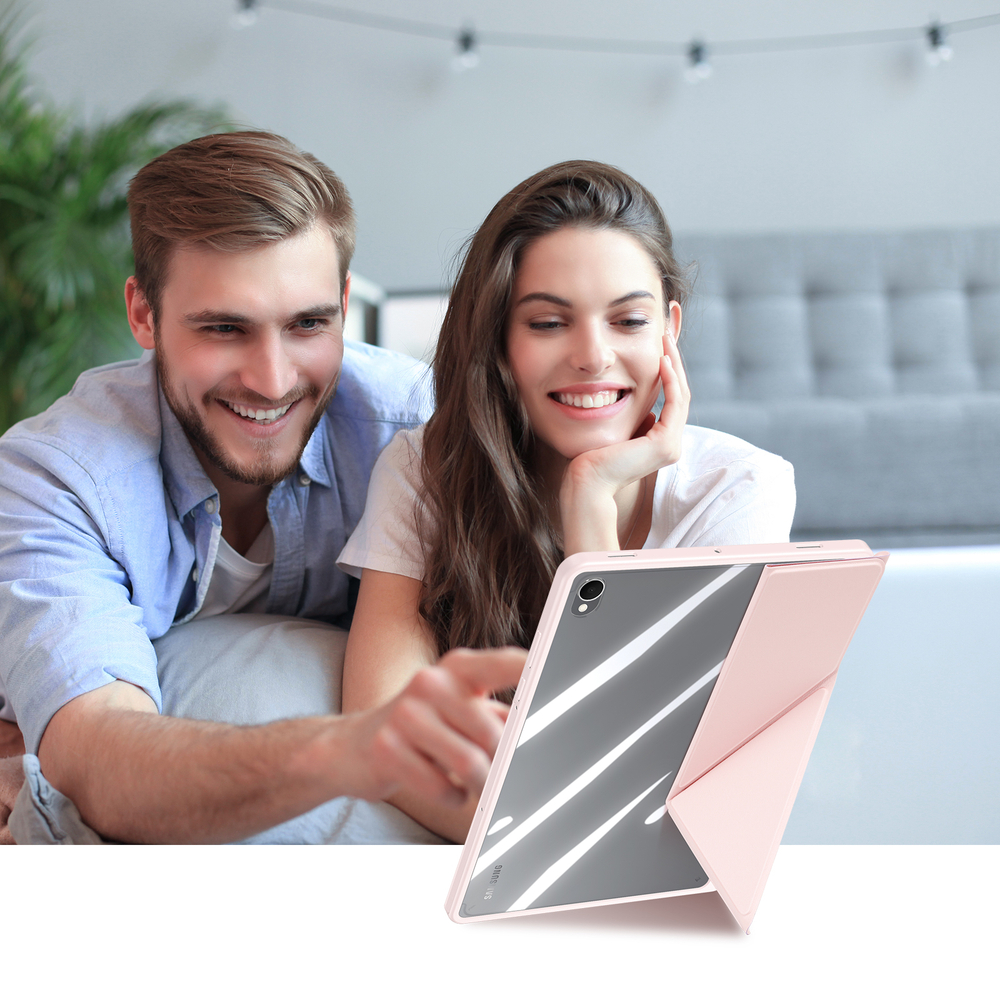 Чехол книжка розового цвета для планшета Samsung Galaxy Tab S11, серия Magi Series Case от Dux Ducis