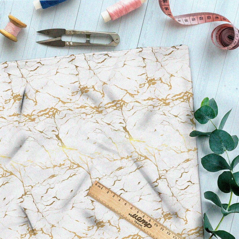 Ткань барби золотистый мрамор