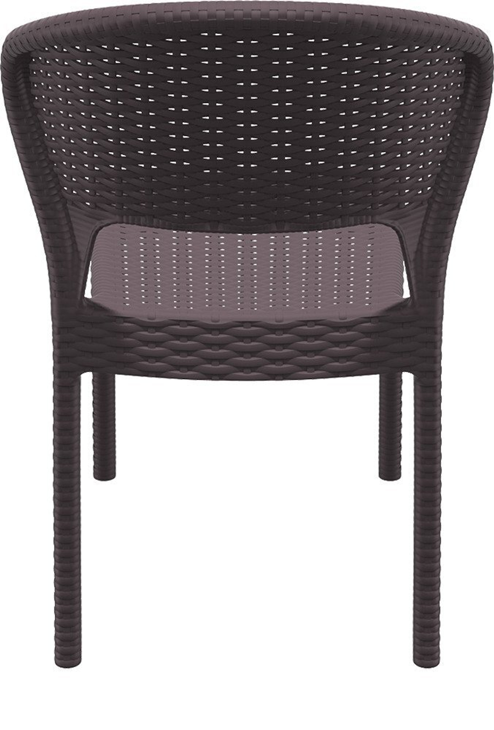 Стул пластиковый плетеный Siesta Contract Daytona, коричневый