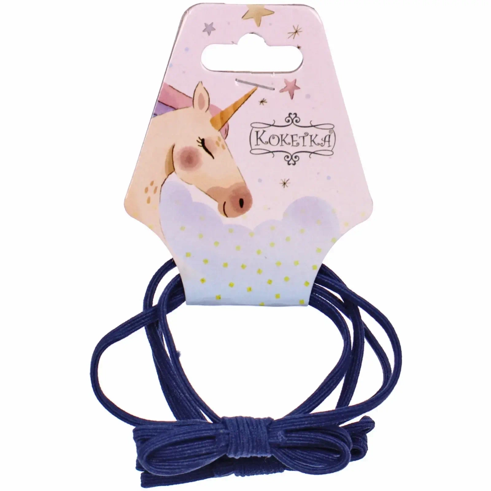 Резинки для волос 2шт «МАРЦИПАН ФЛО», цвет синий, d-5,5см (подвес кокетка Единорог)