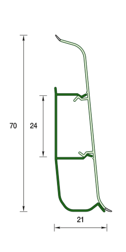 Плинтус напольный Deconika 303 Венге темный, 2200x23x70 мм