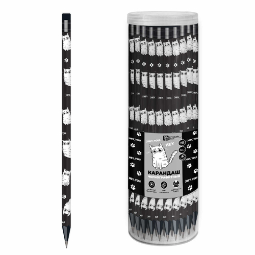 Карандаш чернографитный HB 2 мм ФЕНИКС Три кота (70085)
