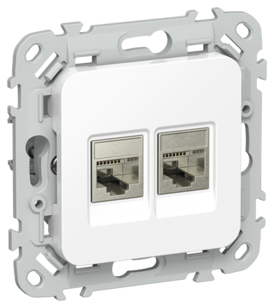 FLITE Розетка 2-местная компьютерная RJ45 категория 5Е STP РК5е-2-1-ФлБ белый IEK