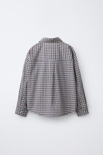 ZARA Х BENSIMON ® РУБАШКА В КЛЕТКУ, СИНИЙ