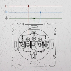 Розетка 70028 Lilium Makel одинарная с заземлением белая
