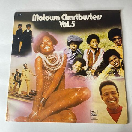 Винтажная виниловая пластинка LP Сборник Фанка Motown Chartbusters Vol. 5 (Англия 1972) (Marvin Gaye, Stevie Wonder, Edwin Starr War и др)