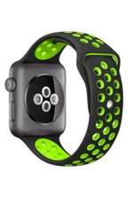 Браслет-ремешок для Apple Watch SPORT (38-40mm) черный+зеленый