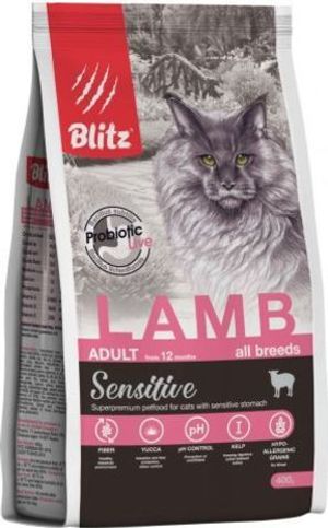 Корм для взрослых кошек, Blitz For Adult Cats Lamb, с ягненком