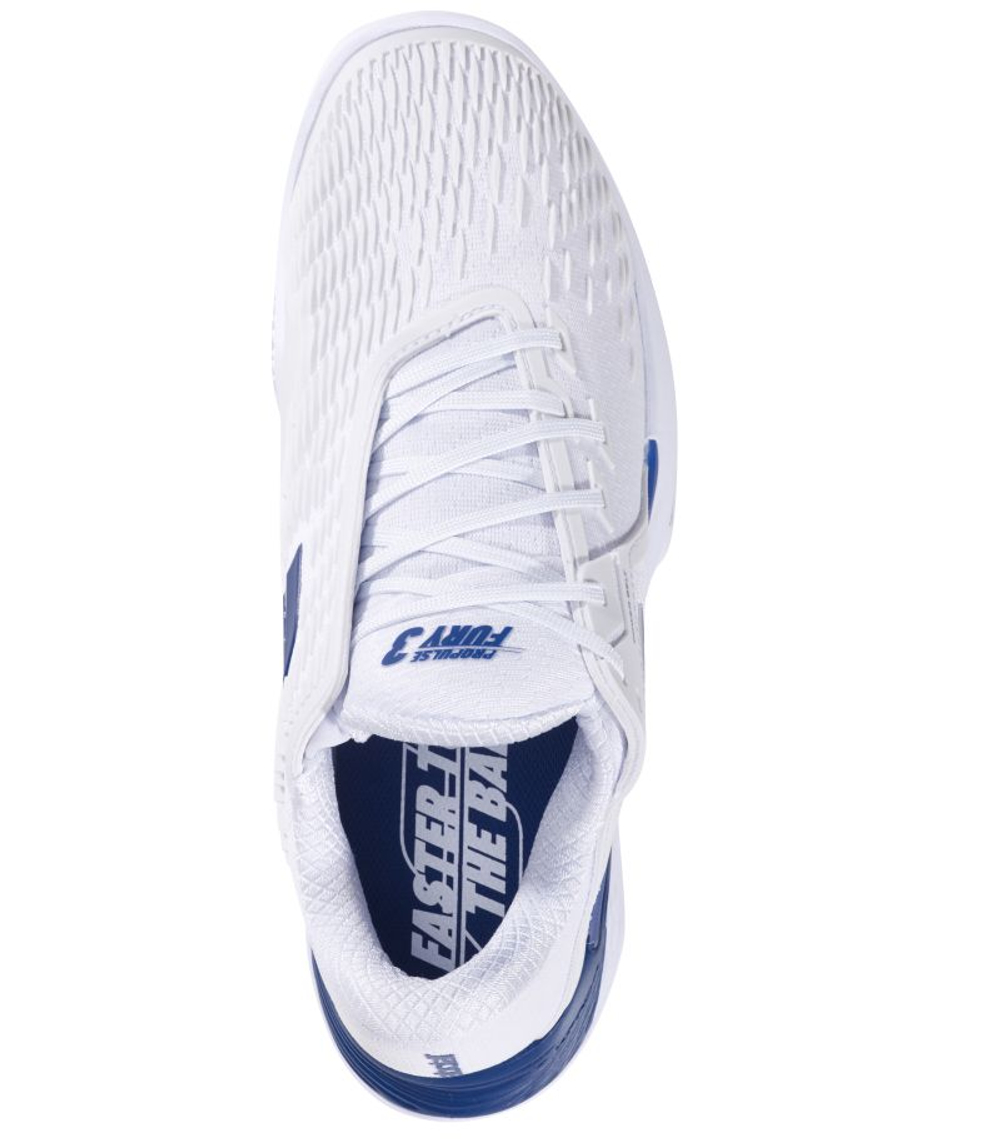 Мужские теннисные кроссовки Babolat Propulse Fury 3 Clay - white/dark blue