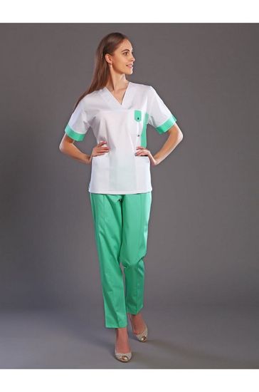 Костюм женский М-155 (белый/яблоко)