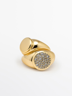 Massimo Dutti Набор колец на мизинец, золотистый