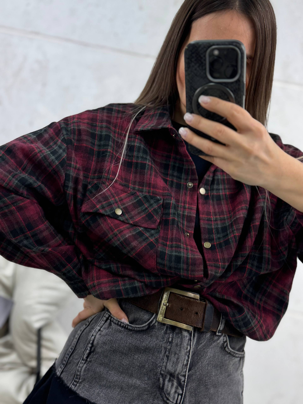 Рубашка женская арт. 11012 цвет "вишнёвый"