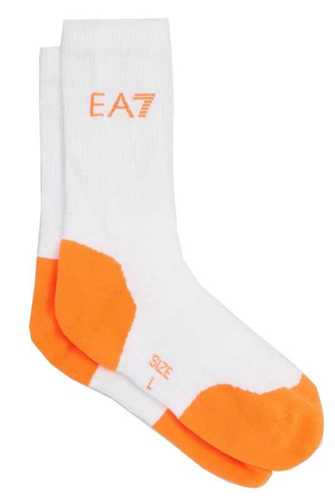 Теннисные носки EA7 Unisex Knitted Socks 1P - white/orange