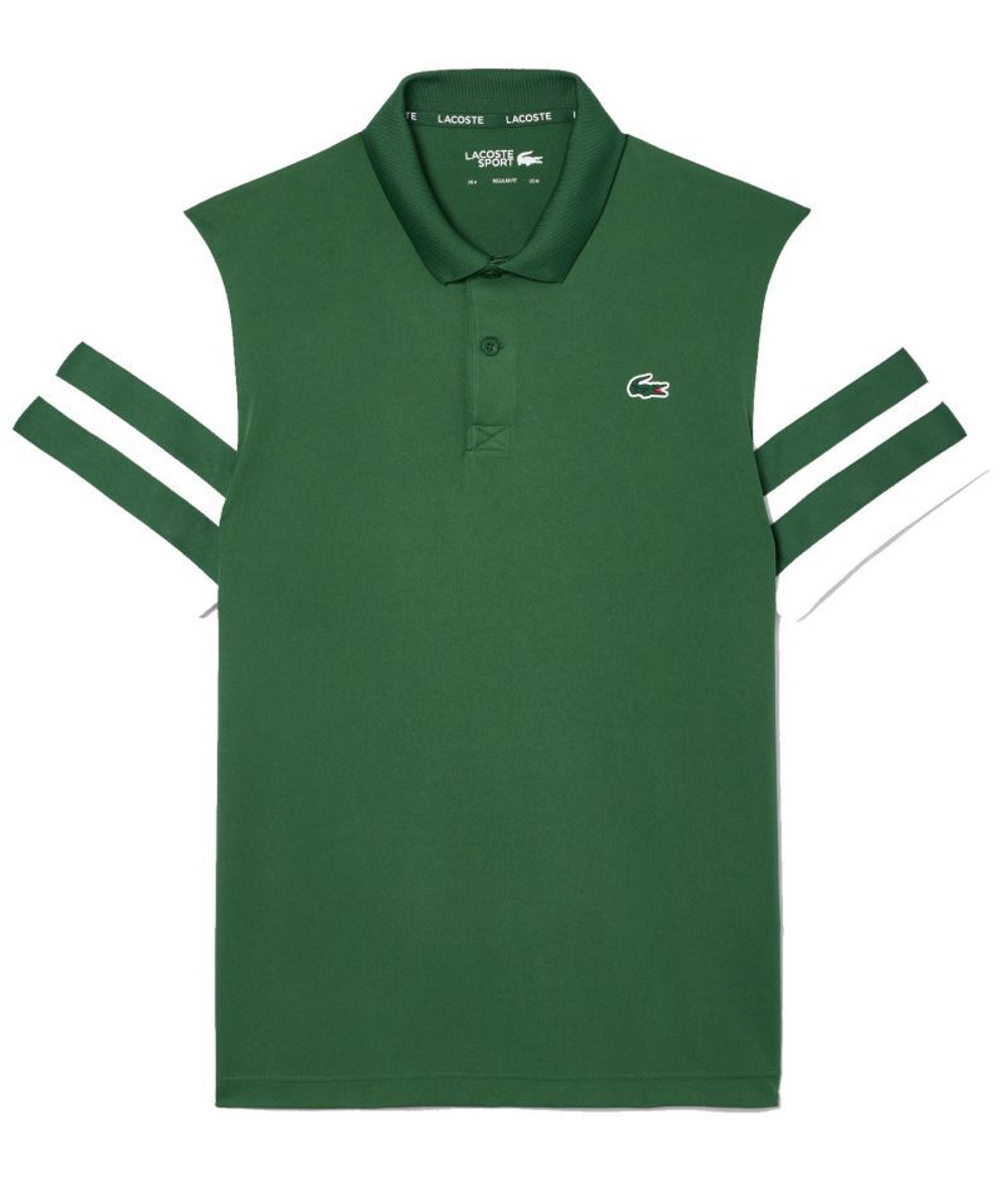 Мужское теннисное поло Lacoste Ultra-Dry Colourblock Tennis Polo Shirt - green/white