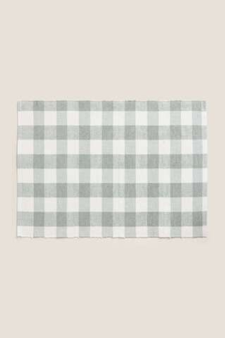 ZARA HOME САЛФЕТКА В КЛЕТКУ ИЗ КЛЕТЧАТОЙ ТКАНИ, ЗЕЛЕНЫЙ