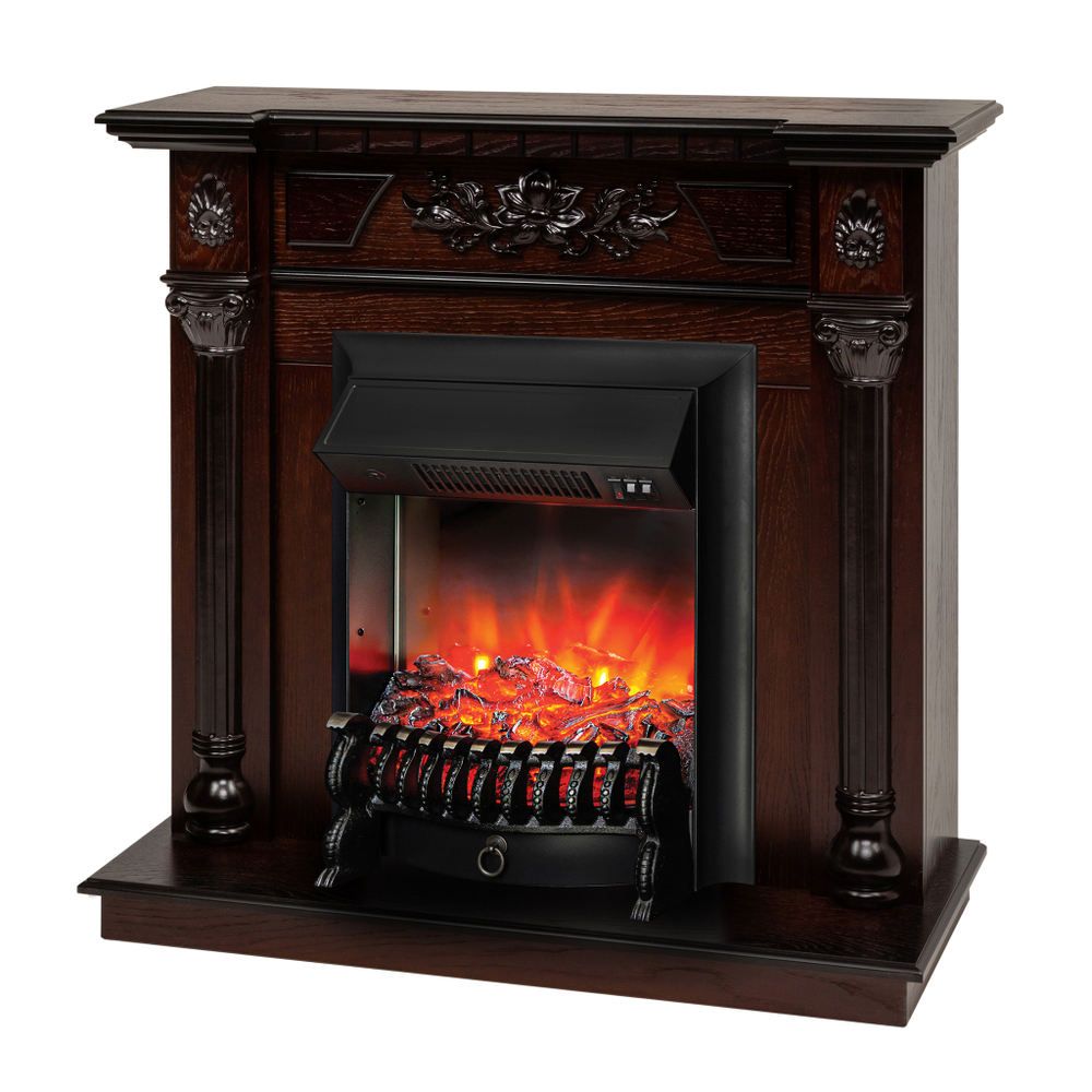Каминокомплект Real Flame Dacota AO с очагом Fobos Lux Black (без пульта)