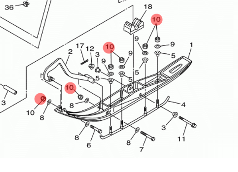 Гайка крепежная Yamaha 9018518009