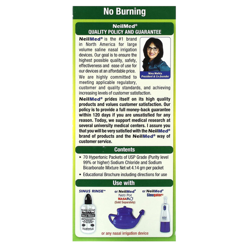 NeilMed, средство для полоскания носовых пазух, 70 пакетиков