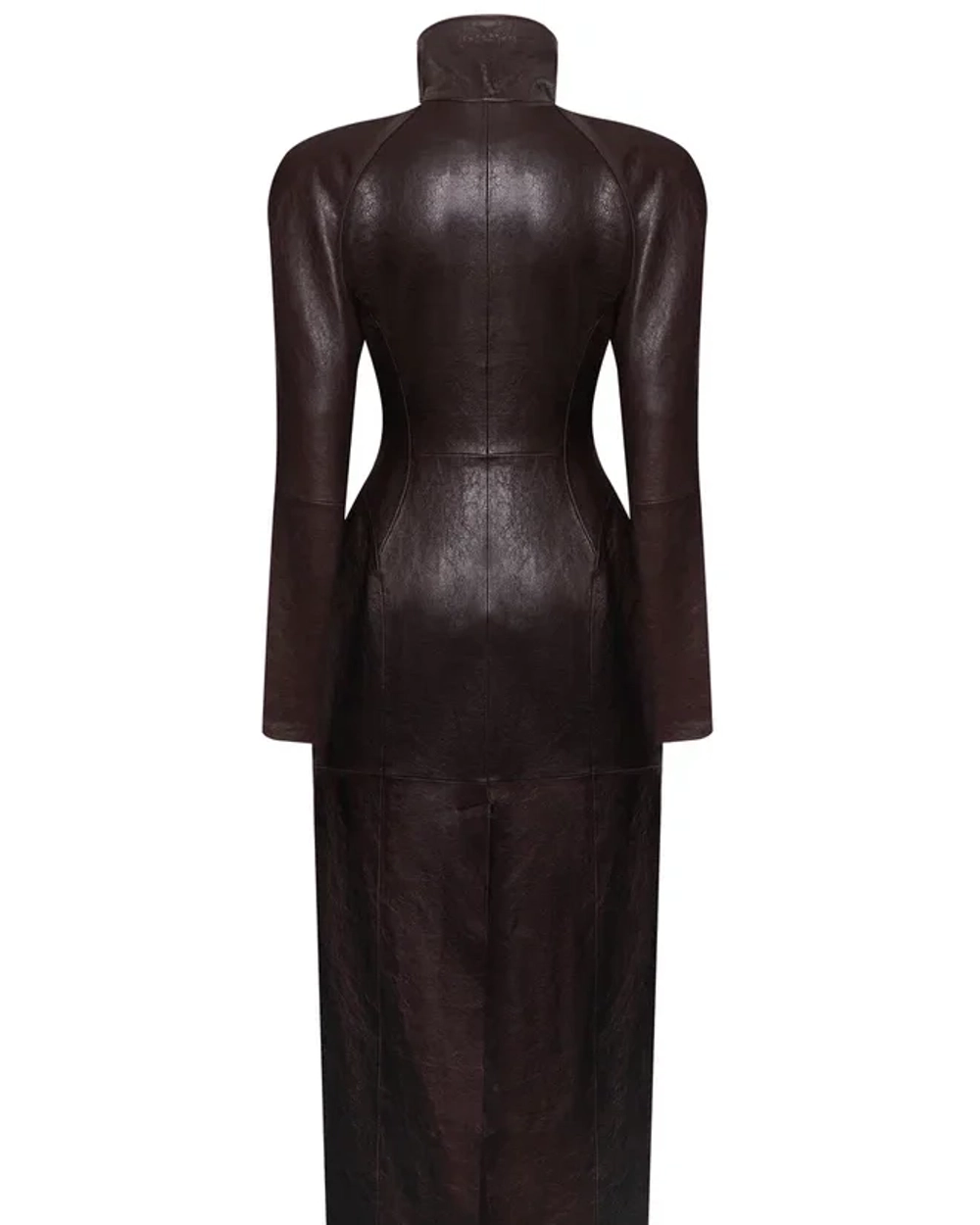 Кожаный тренч, Темно-Коричневый