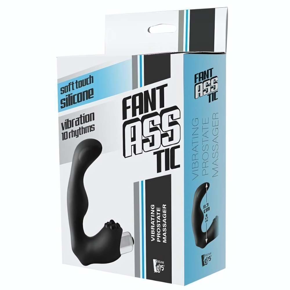 Черный вибромассажер простаты FantASStic Vibrating Prostate Massager - 11,3 см. (Цвет: черный)