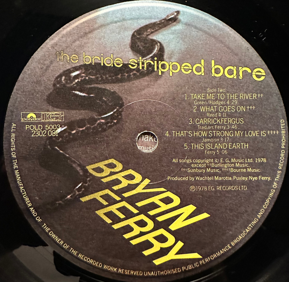 Bryan Ferry - The Bride Stripped Bare (Англия 1978г.)