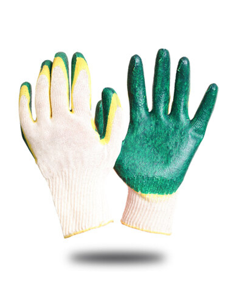 Перчатки х/б с двойным латексным покрытием 13-й кл., инд.упаковка (х10х300)