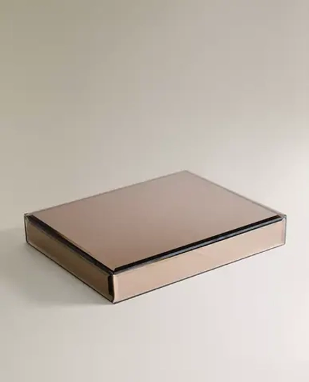 ZARA HOME БОЛЬШАЯ ЗЕРКАЛЬНАЯ ШКАТУЛКА ДЛЯ ДРАГОЦЕННОСТЕЙ, ПРОЗРАЧНЫЙ