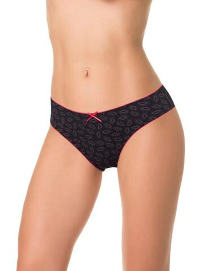 Трусики-слипы с сердечками (Размер: M) (Цвет: черный)