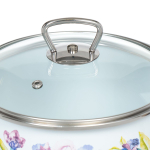 Кастрюля сталь, эмал, 4 л, с крыш, Vitross, Iris белоснежный, 1SC205S, индукц