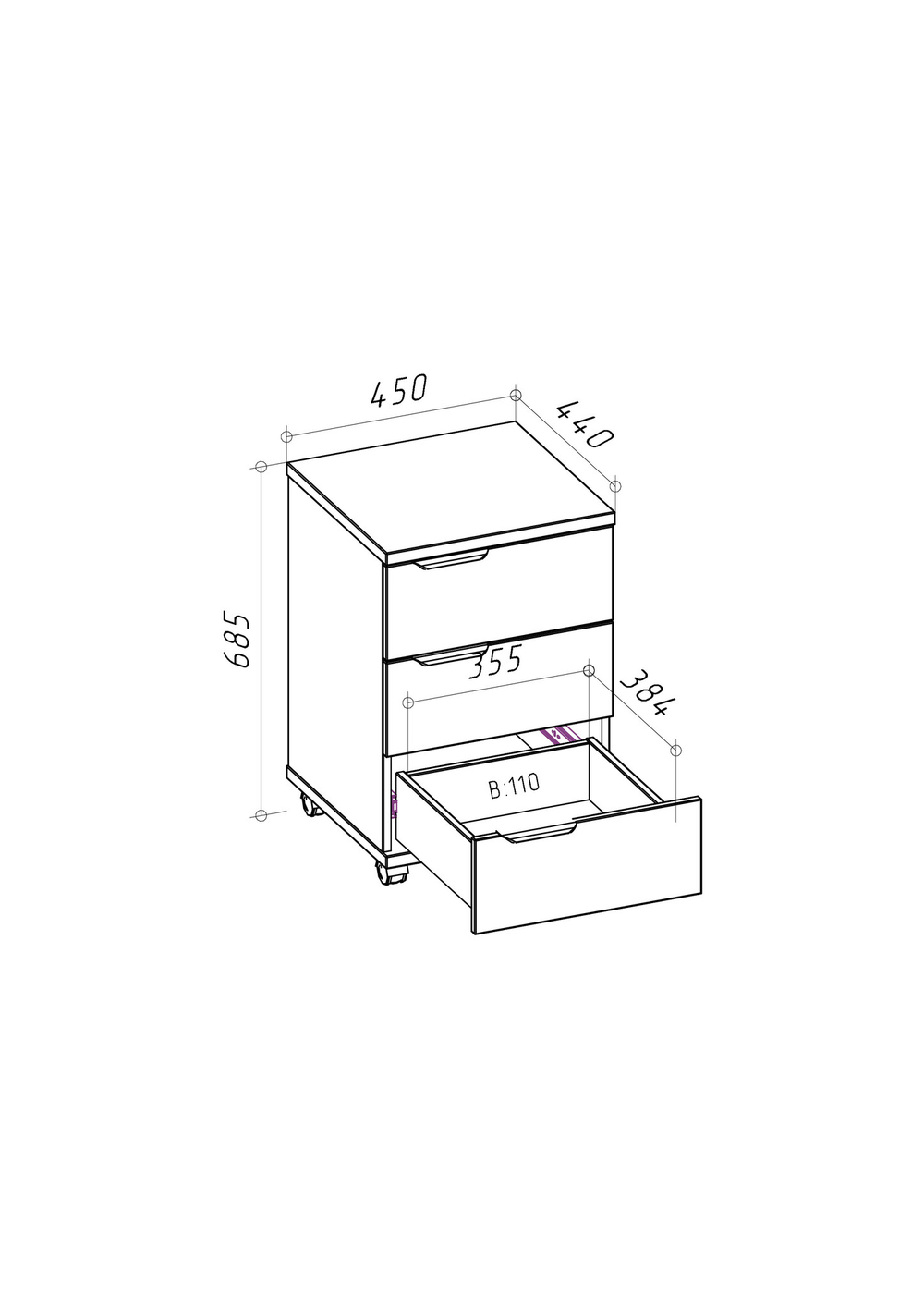Подкатная тумба AXIS_01